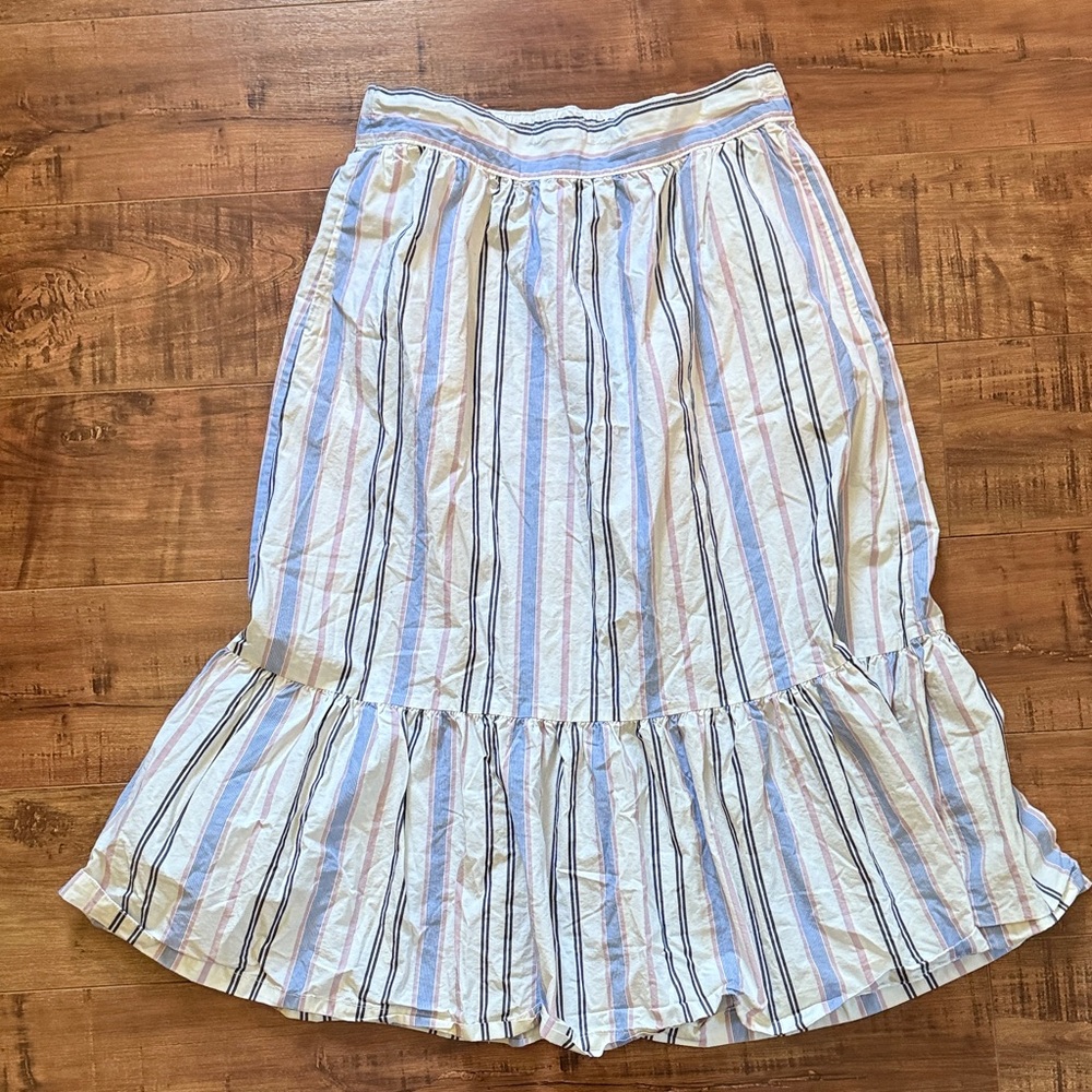 a new day Multicolor Striped Midi Skirt